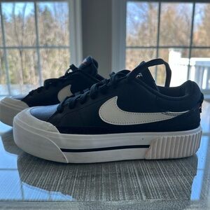 Nike Black and White Platform Sneakers